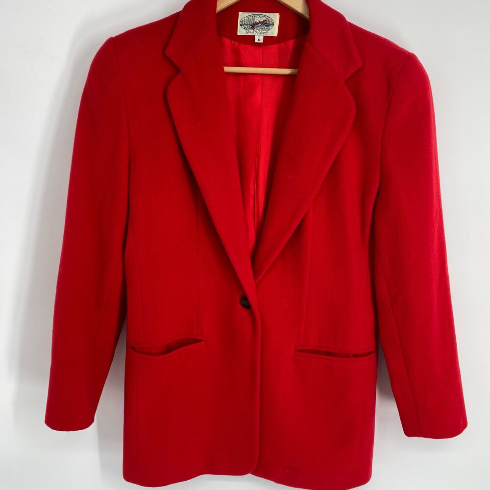 Britches Blazer Women’s‎ 6 Red Wool & Cashmere 90s Y2k Quiet Luxury Retro